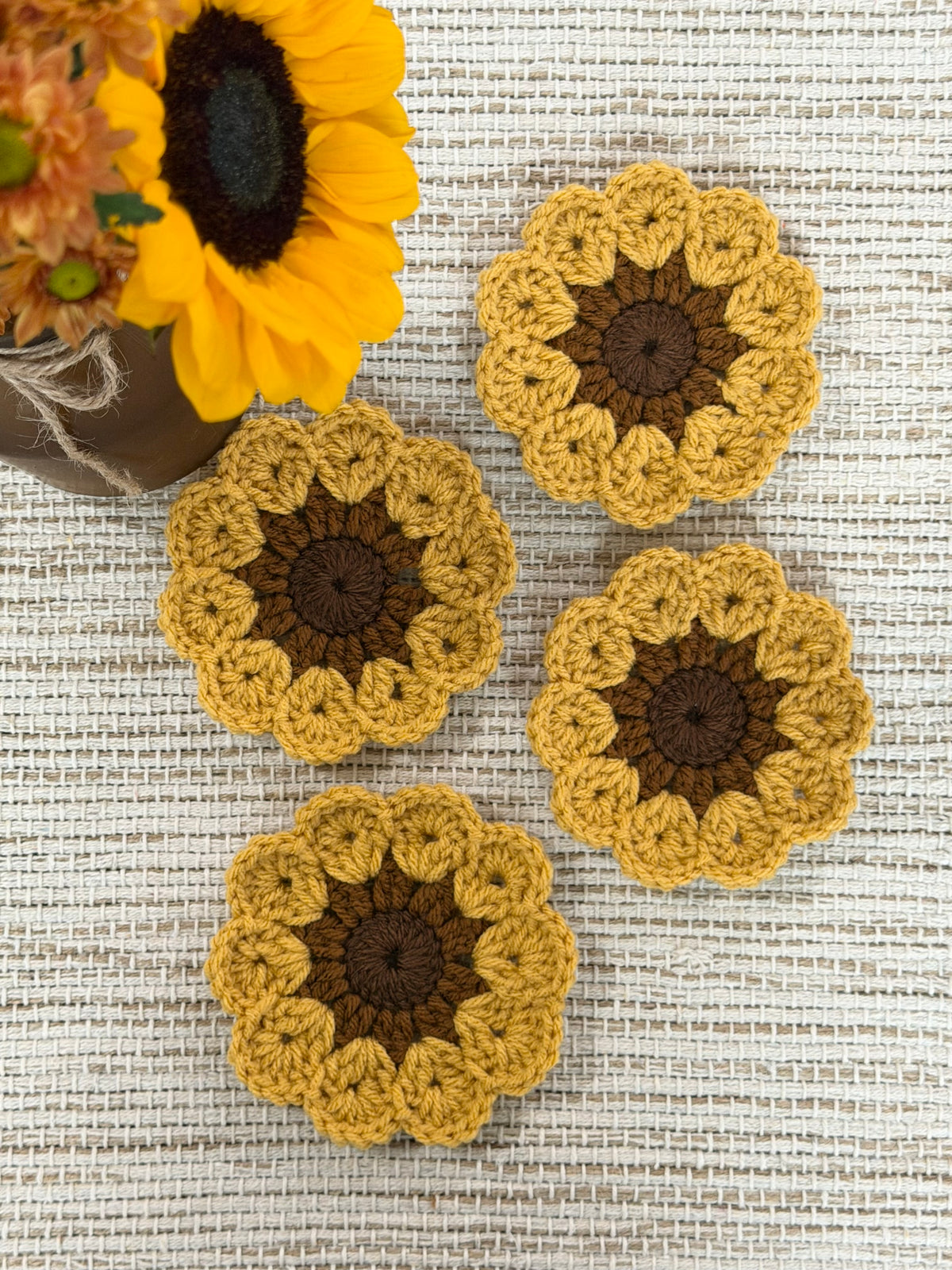 Flower Coasters - Yellow