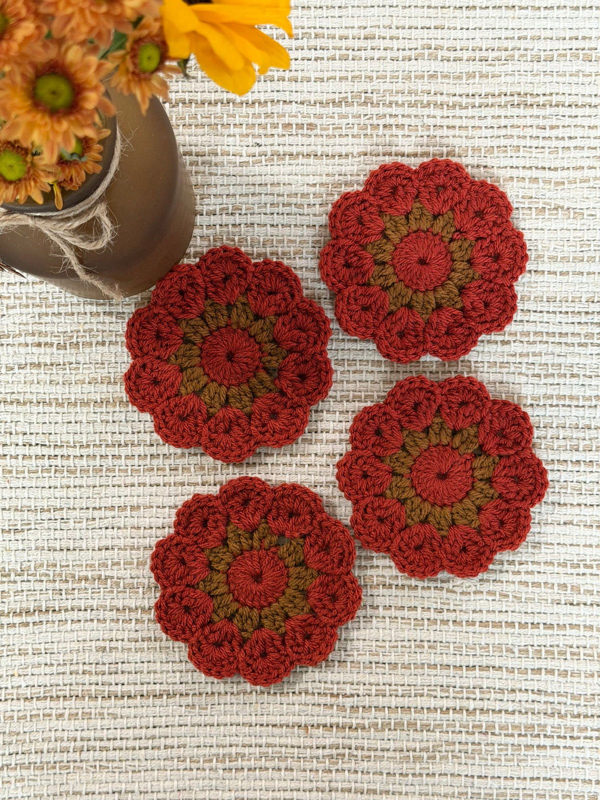Flower Coasters - Terracotta